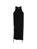 Black Solid Round Neck Maxi Dress 1