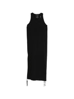 Black Solid Round Neck Maxi Dress 1