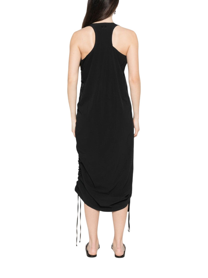 Black Solid Round Neck Maxi Dress 3