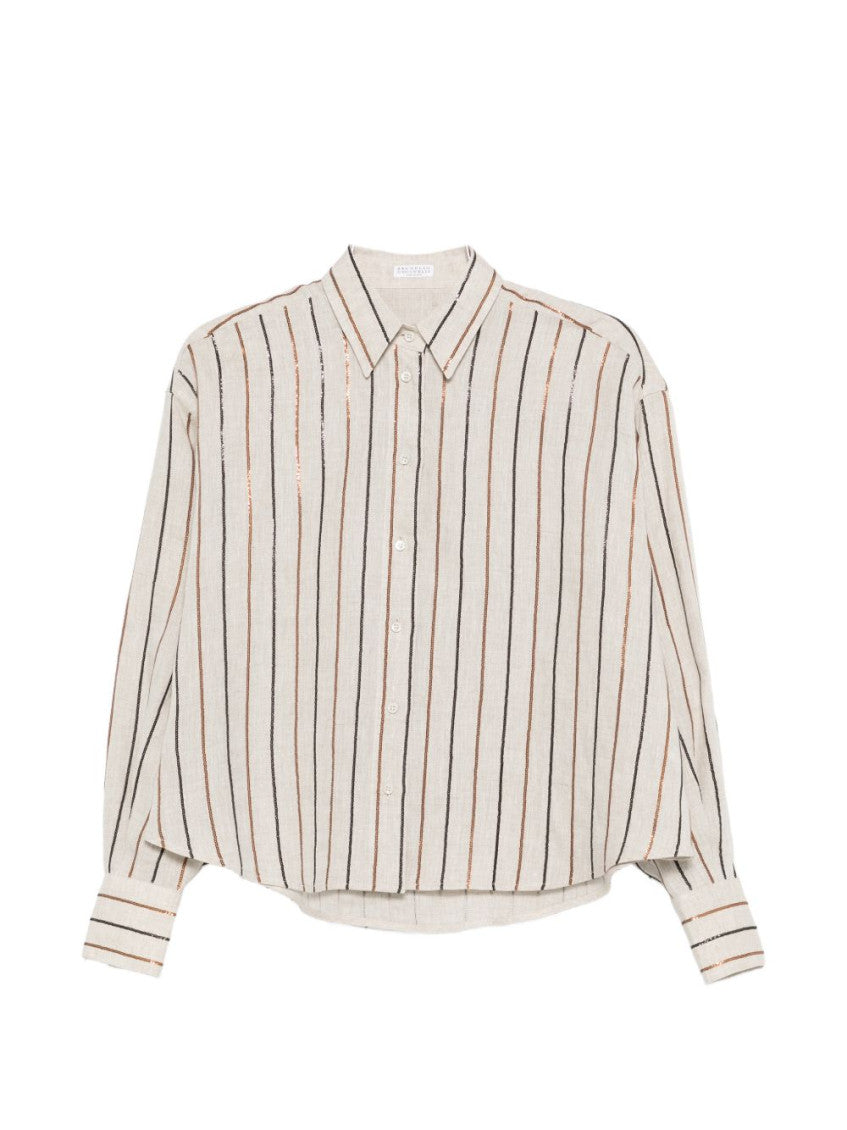 Beige Regular Stripes Shirt 1