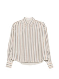 Beige Regular Stripes Shirt 1