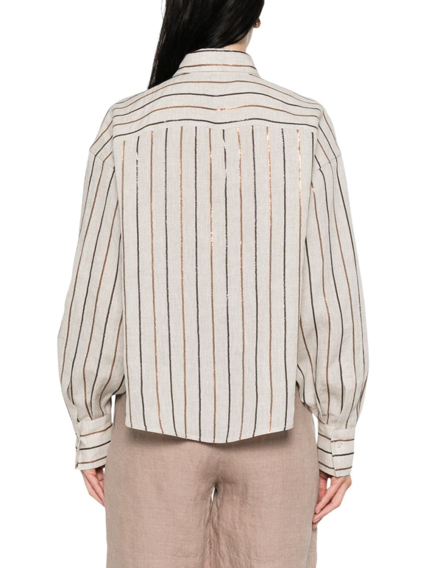 Beige Regular Stripes Shirt 3