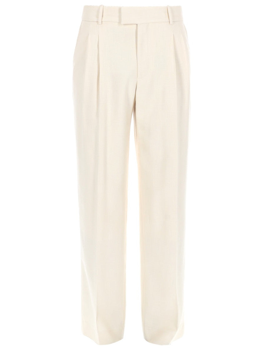 Off White Pleated Pants 1