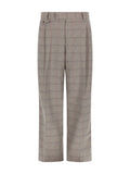 Dark Beige Pleated Pants 1