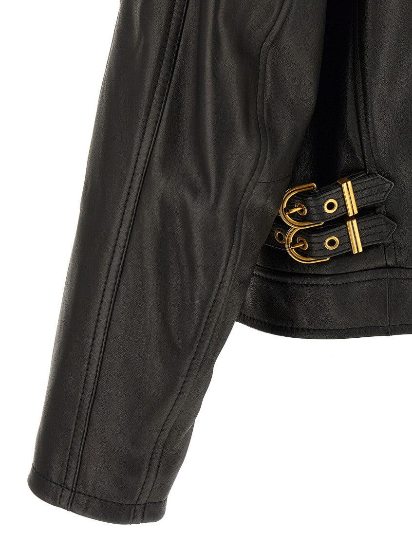 Black Solid Mandarin Collar Jacket 4