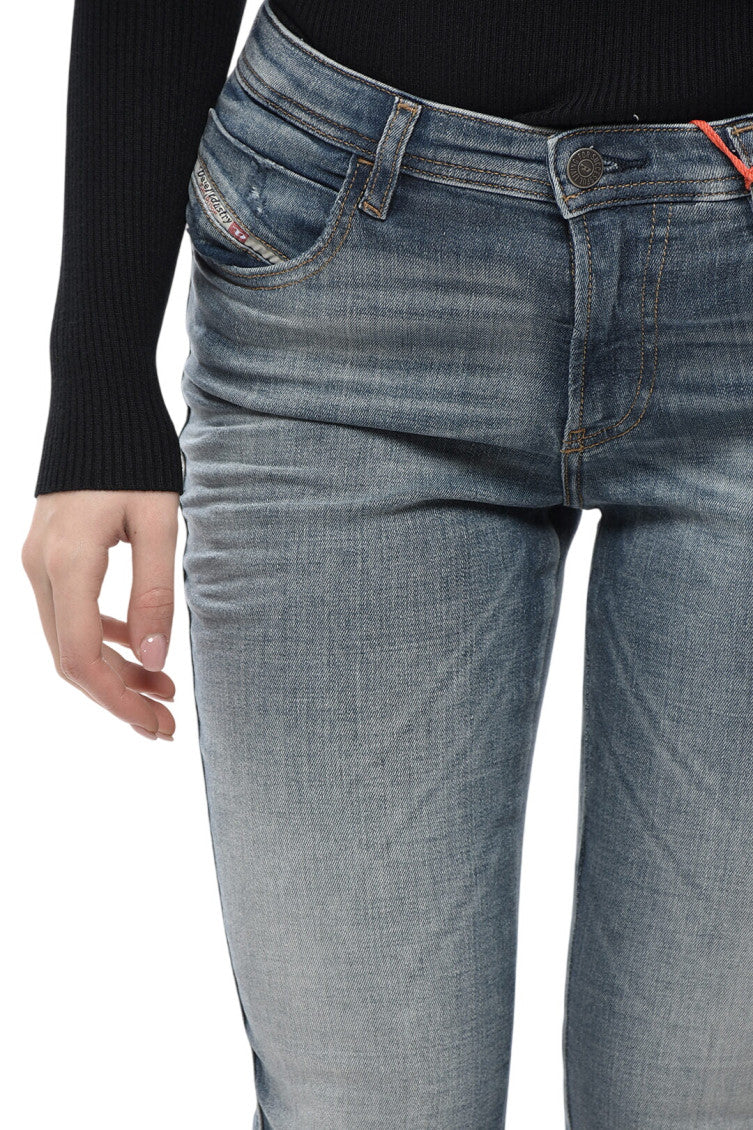 Blue Skinny Mid Rise Jeans 3