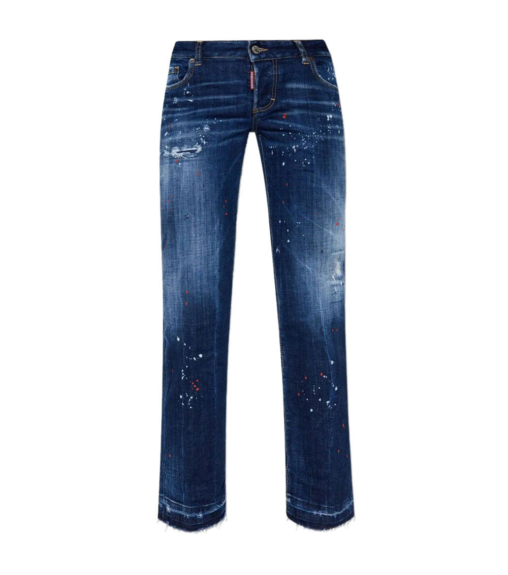 Blue Straight Flat Front Pant 1