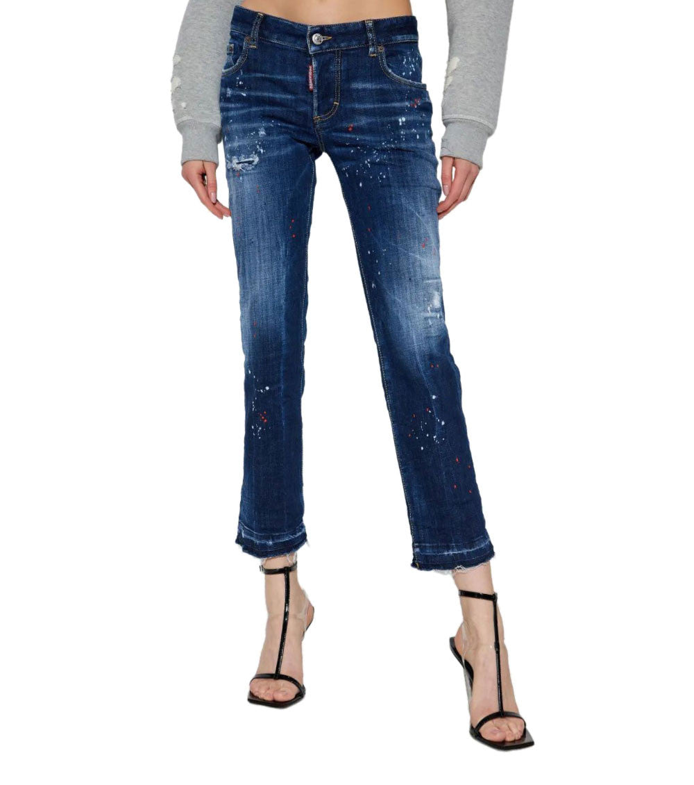 Blue Straight Flat Front Pant 2