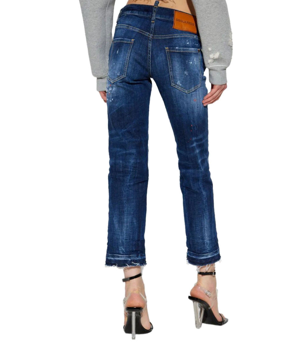 Blue Straight Flat Front Pant 3