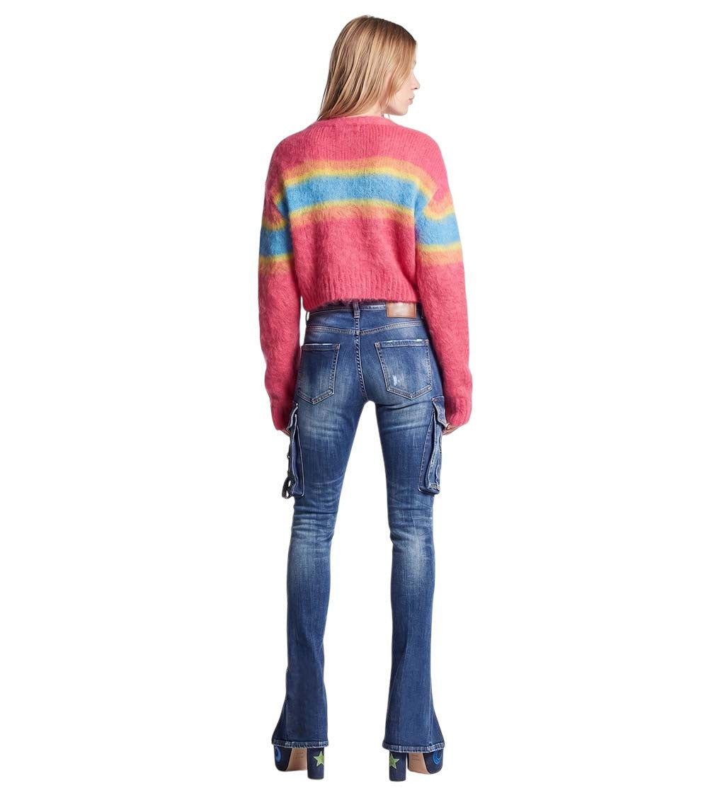 Blue Skinny Low Rise Jeans 2