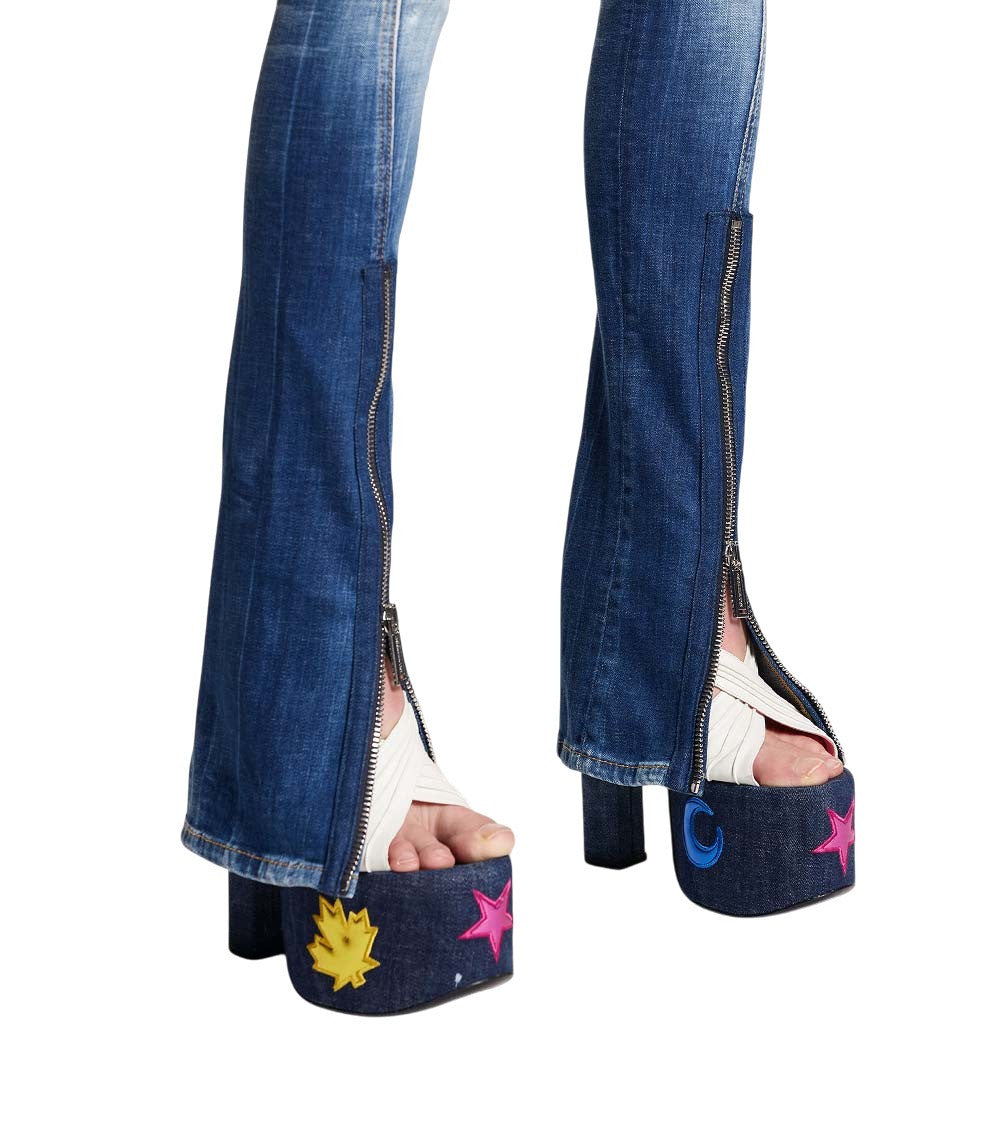 Blue Skinny Low Rise Jeans 3