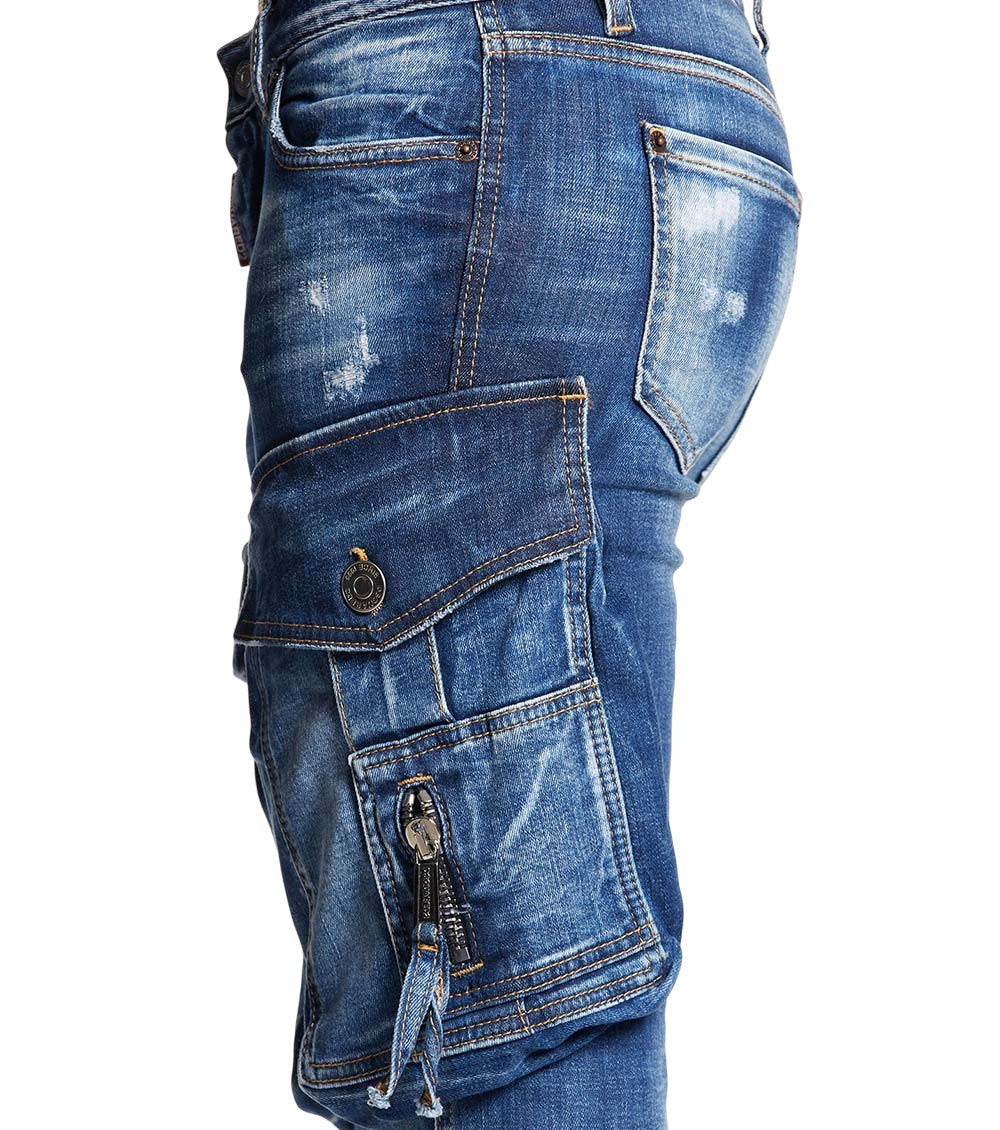 Blue Skinny Low Rise Jeans 4