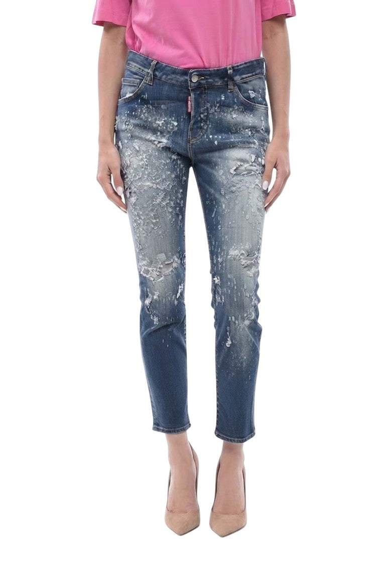 Blue Slim Mid Rise Jeans 1