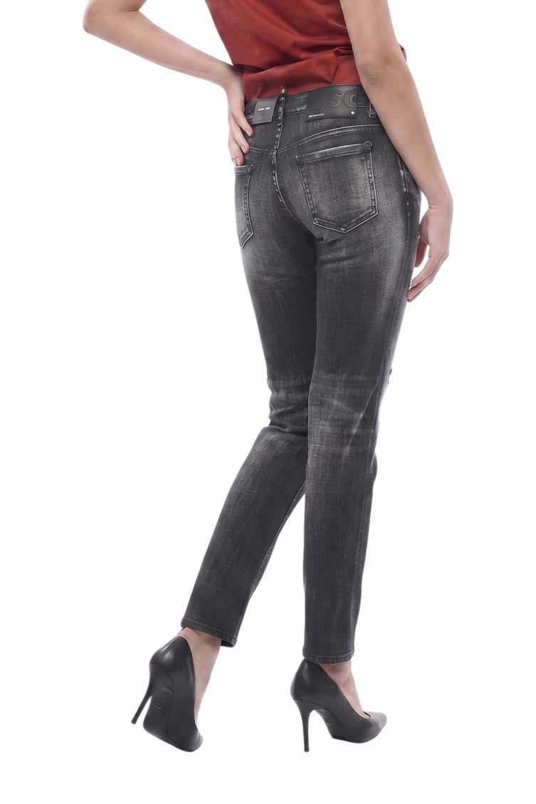 Black Skinny Mid Rise Jeans 2