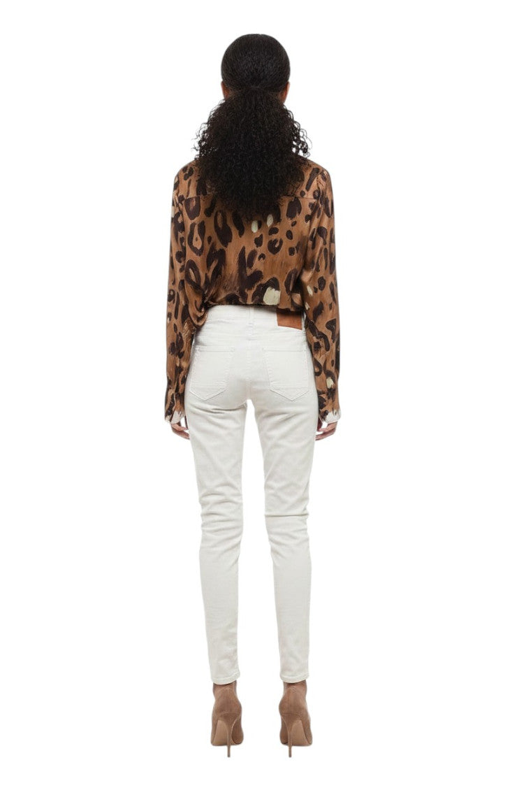 White Skinny Mid Rise Jeans 2