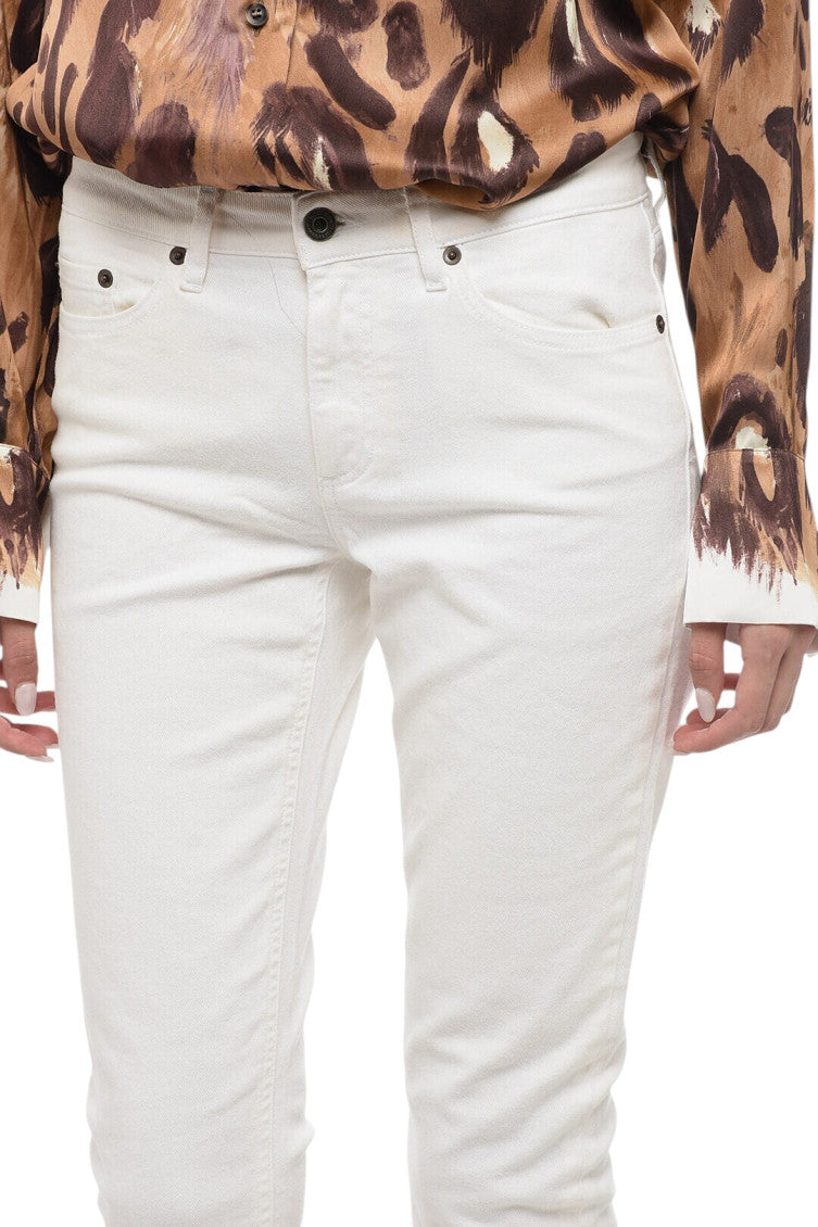 White Skinny Mid Rise Jeans 3