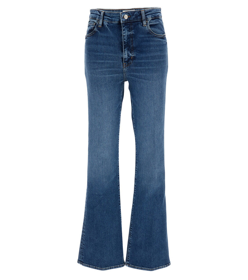Dark Blue Flared High Rise Jeans 1