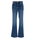 Dark Blue Flared High Rise Jeans 1