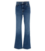 Dark Blue Flared High Rise Jeans 1