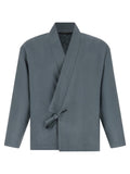 Grey Solid V Neck Blazer 1
