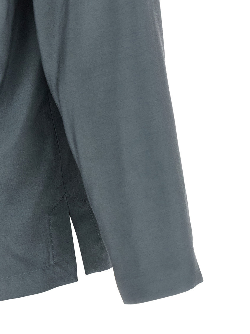 Grey Solid V Neck Blazer 4