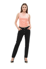 Black Straight Mid Rise Jeans 1