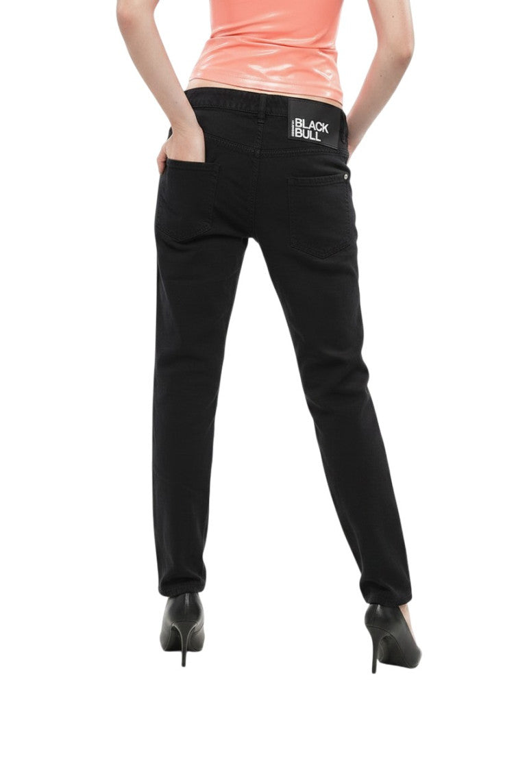 Black Straight Mid Rise Jeans 2
