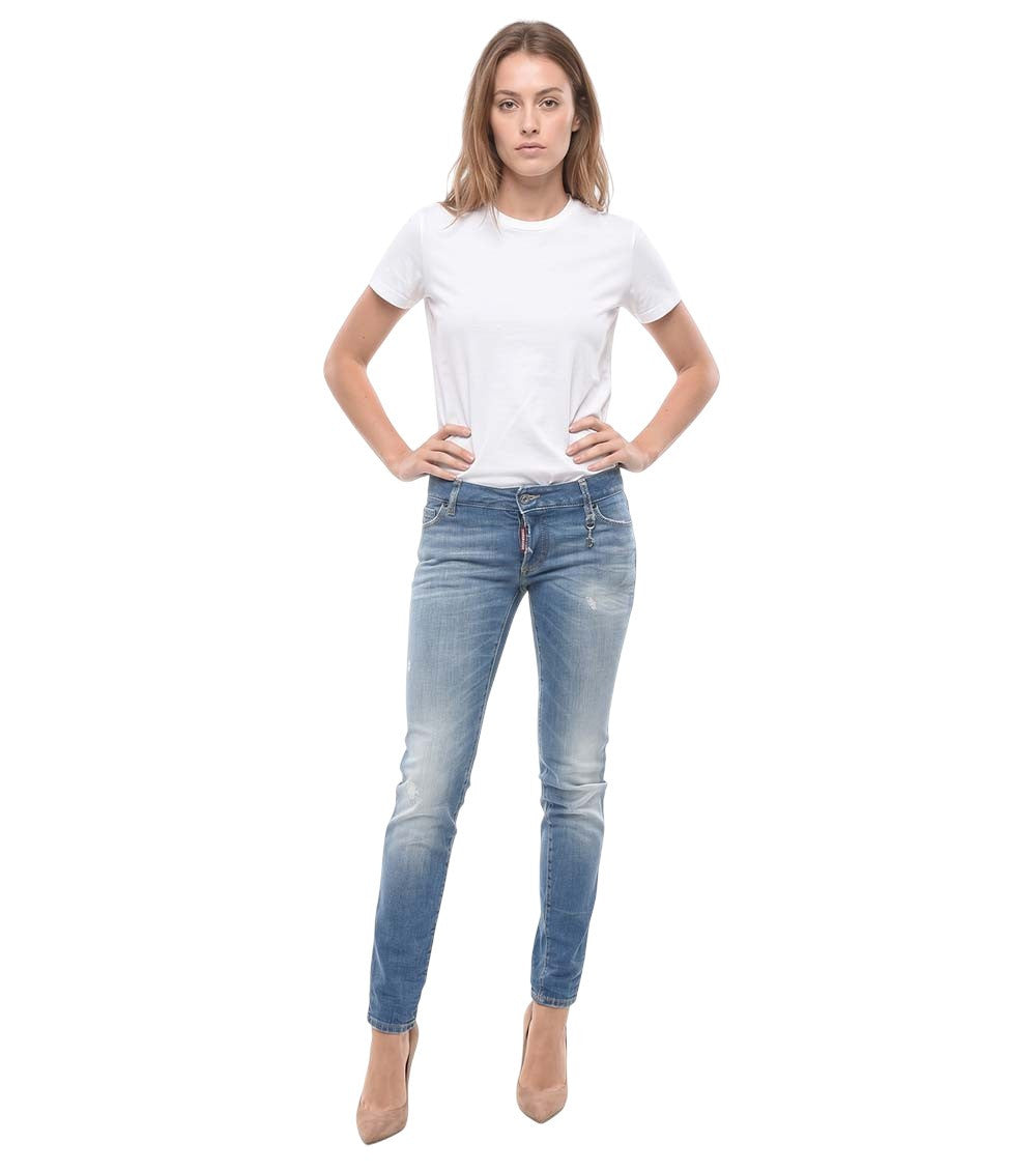 Blue Skinny Low Rise Jeans 1