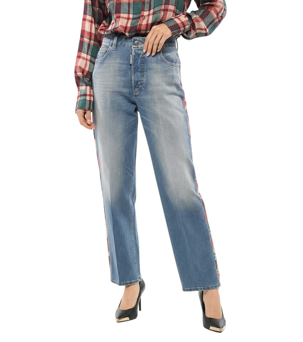 Multicolor Straight High Rise Jeans 1