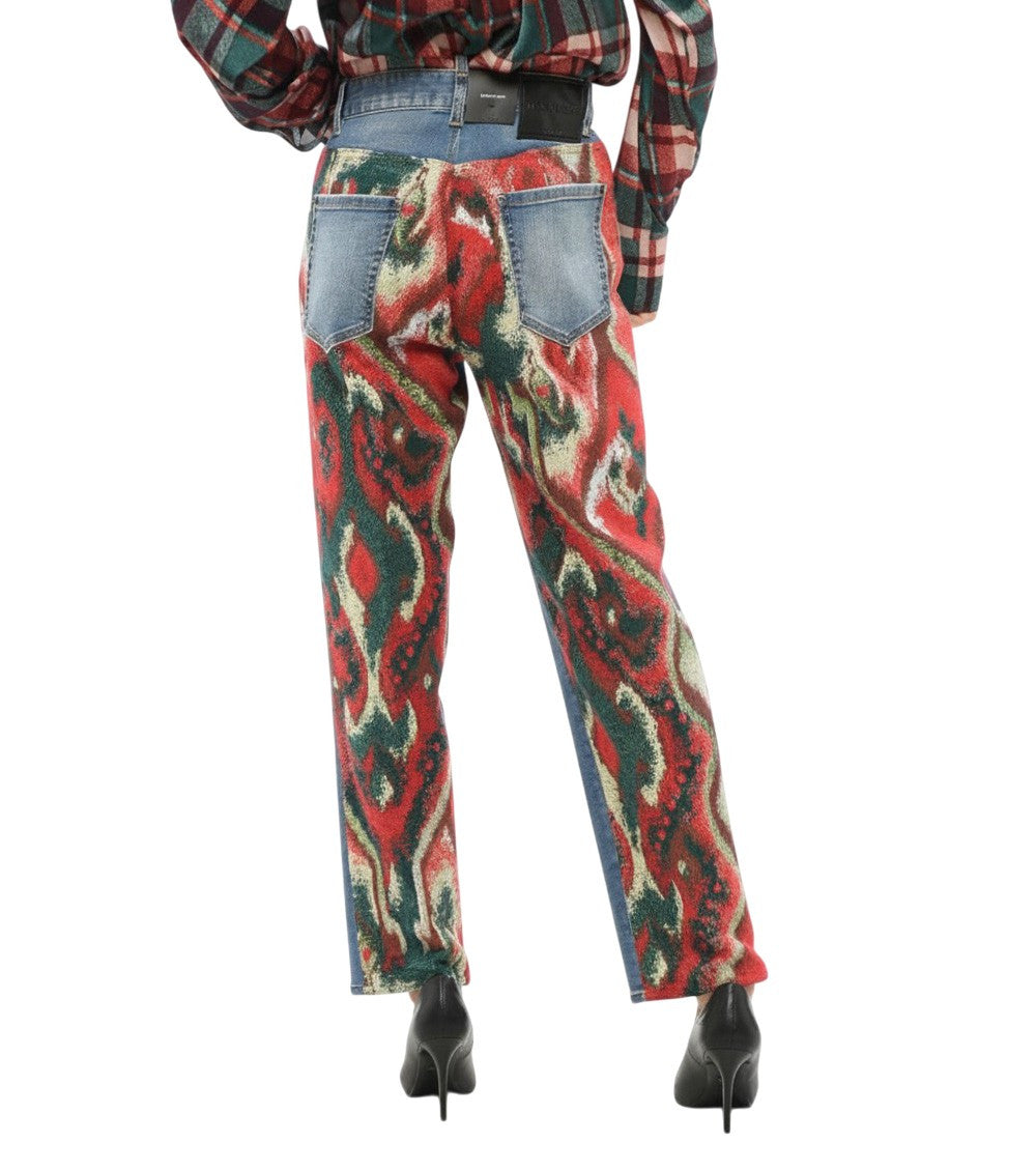 Multicolor Straight High Rise Jeans 2