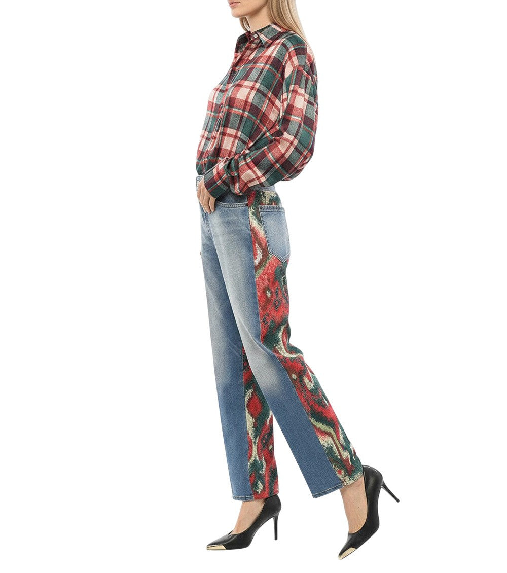 Multicolor Straight High Rise Jeans 3