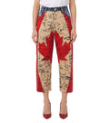 Red Straight High Rise Jeans 1