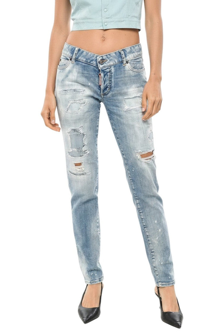 Blue Slim Low Rise Jeans 1