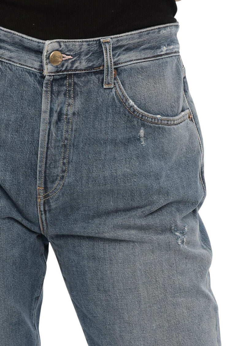 Blue Straight High Rise Jeans 3