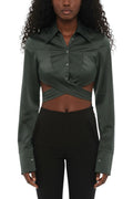 Green Slim Solid Shirt 1