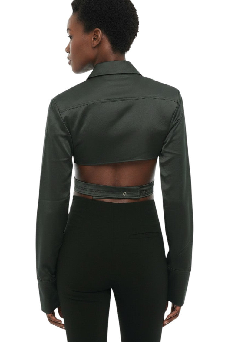 Green Slim Solid Shirt 2