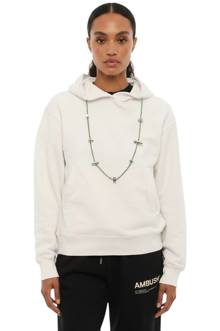 White Solid Hood Sweatshirt 1