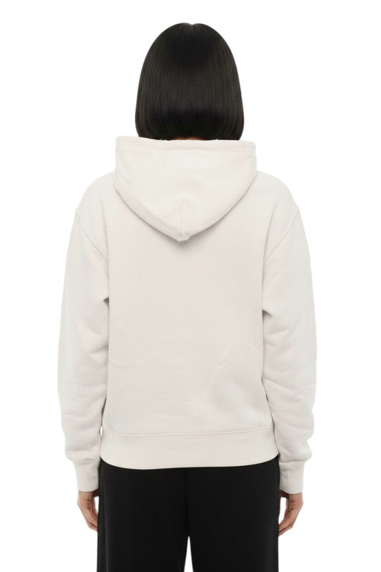White Solid Hood Sweatshirt 2