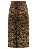 Brown Animal Print Midi Skirt 1