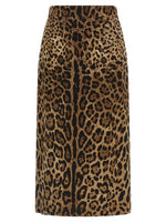 Brown Animal Print Midi Skirt 1