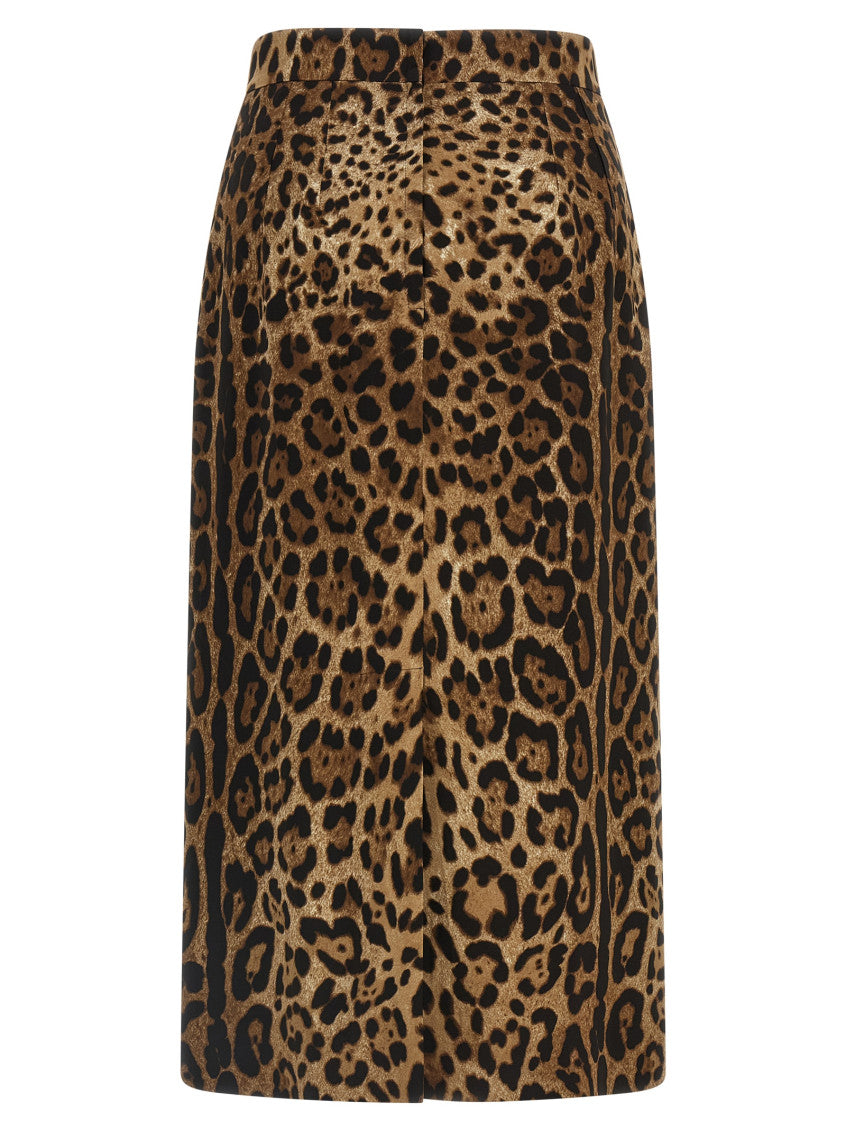 Brown Animal Print Midi Skirt 2