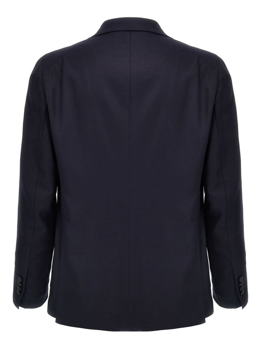 Navy Blue Notched Lapel Blazer 2
