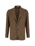 Brown Notched Lapel Blazer 1