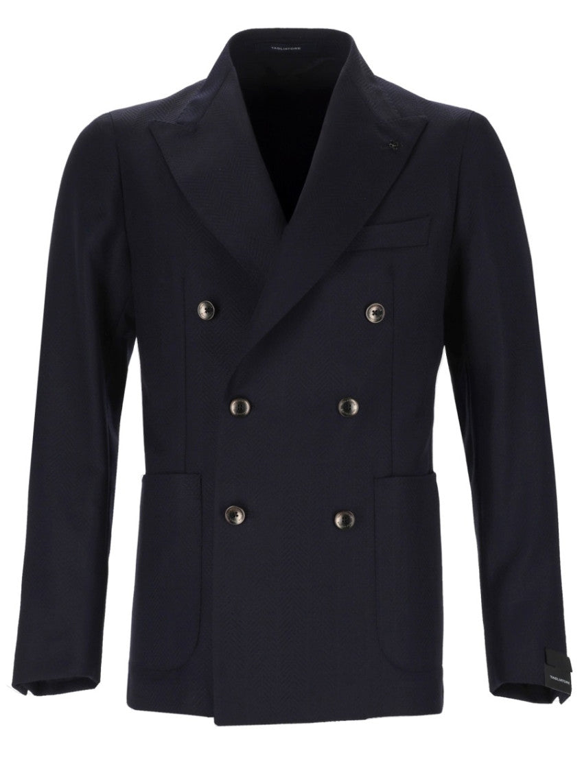 Dark Blue Textured Blazer 1
