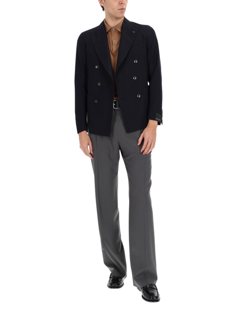 Dark Blue Textured Blazer 2