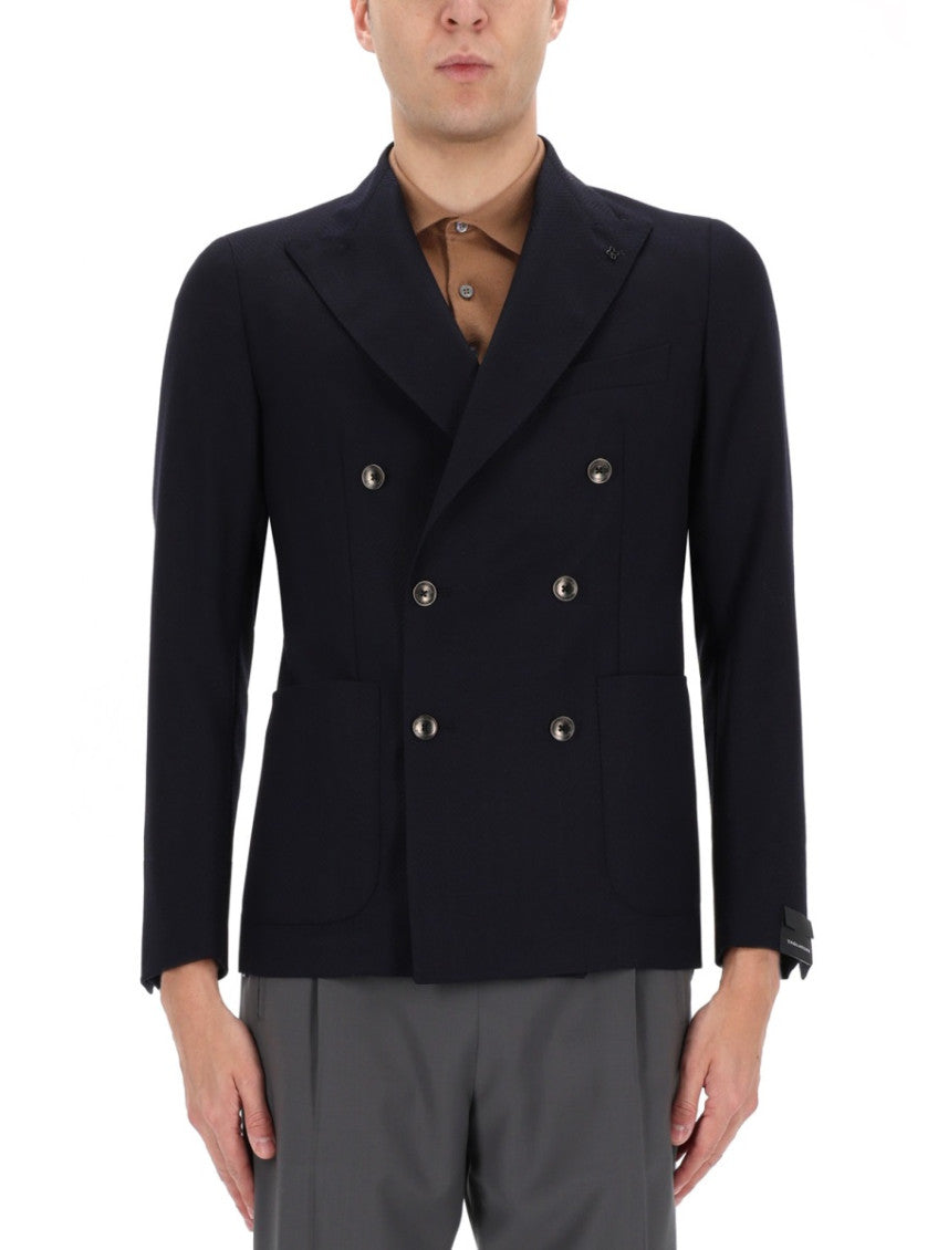 Dark Blue Textured Blazer 4