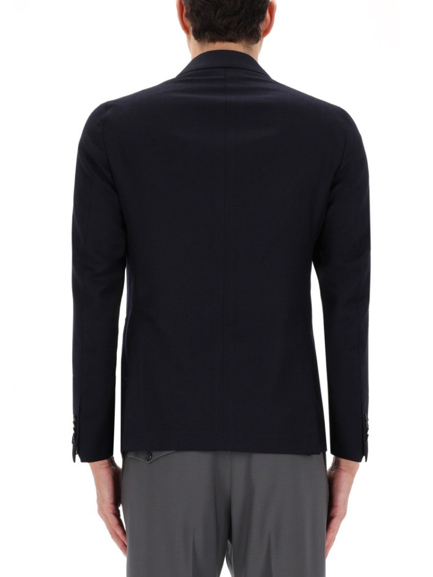 Dark Blue Textured Blazer 5