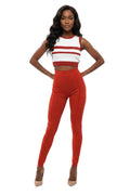 Red Knitted Textured Activewear 1