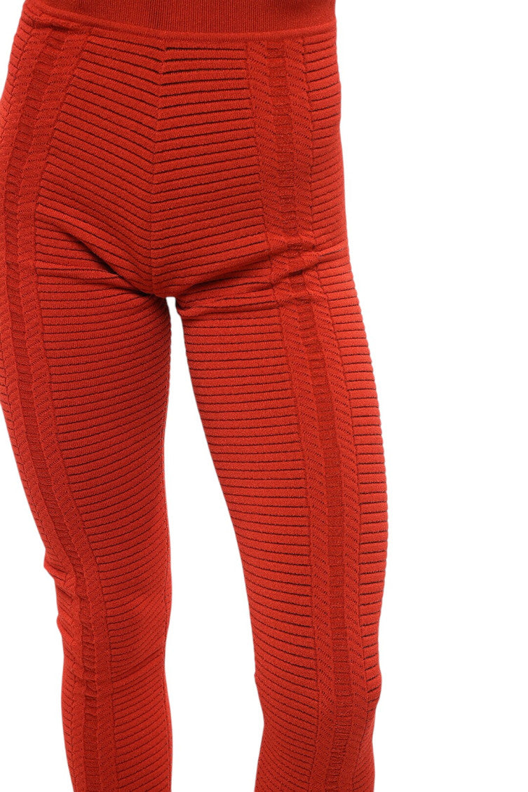 Red Knitted Textured Activewear 3