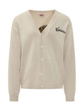 Light Beige V Neck Cardigan 1